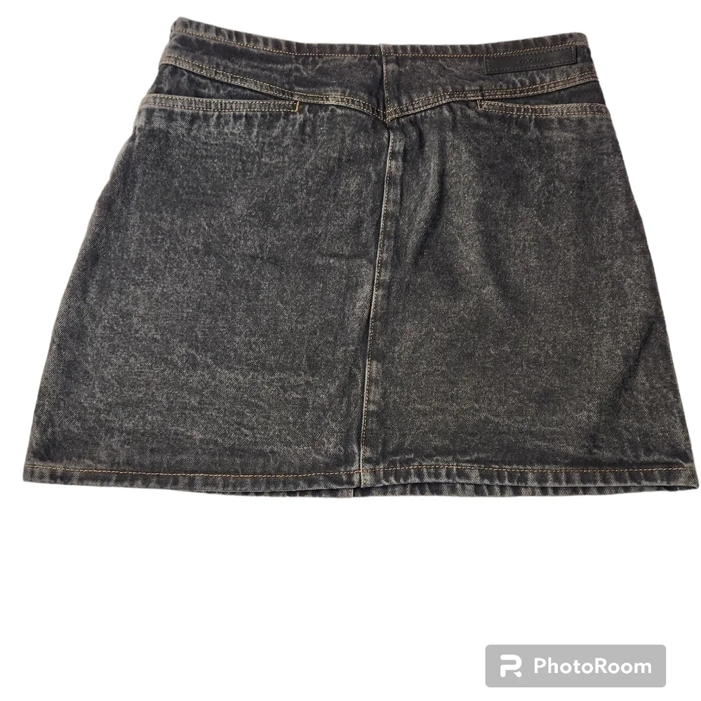 Elodie Midi Skirt Womens M High Waisted Faded Black Denim Y2K